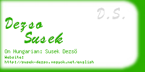 dezso susek business card